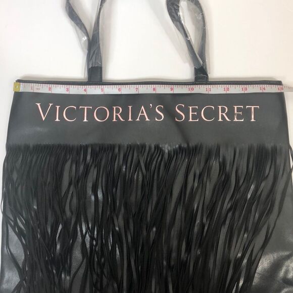 NEW Victoria’s Secret black fringe tote bag - Picture 8 of 8